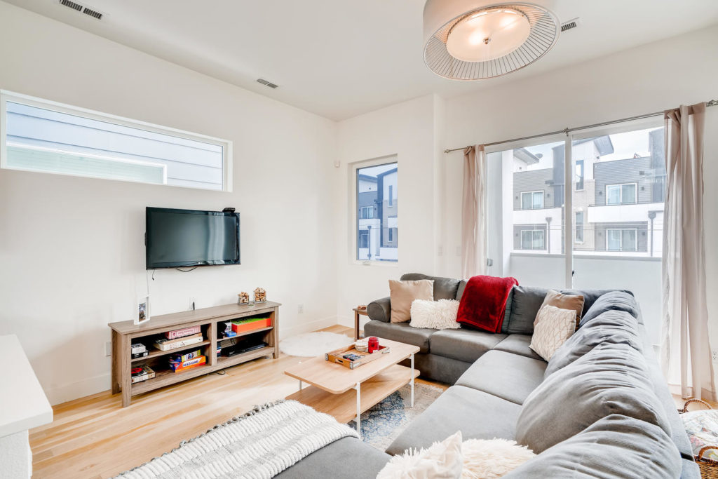 real estate image of living room in townhouse