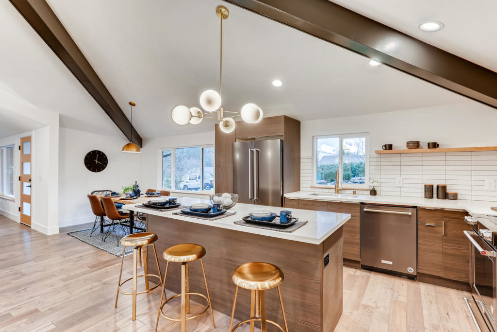 real estate image of kitchen and dining room