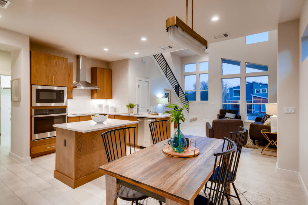 Kitchen at twilight