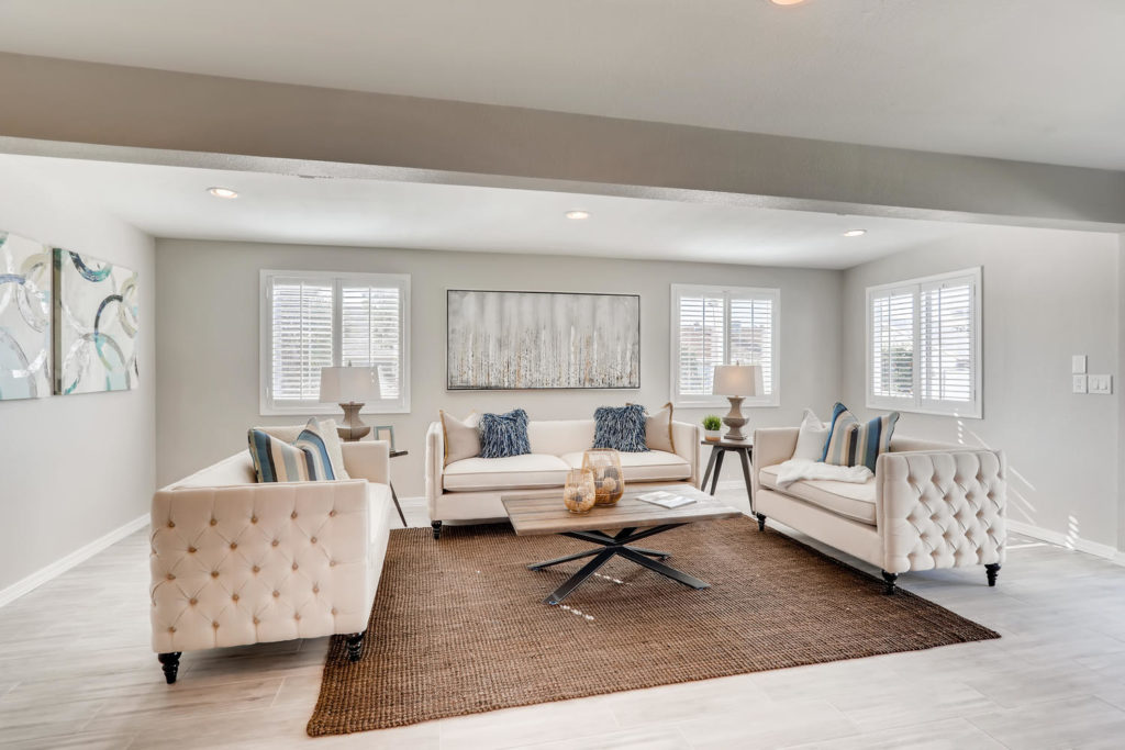 Living room in home for sale