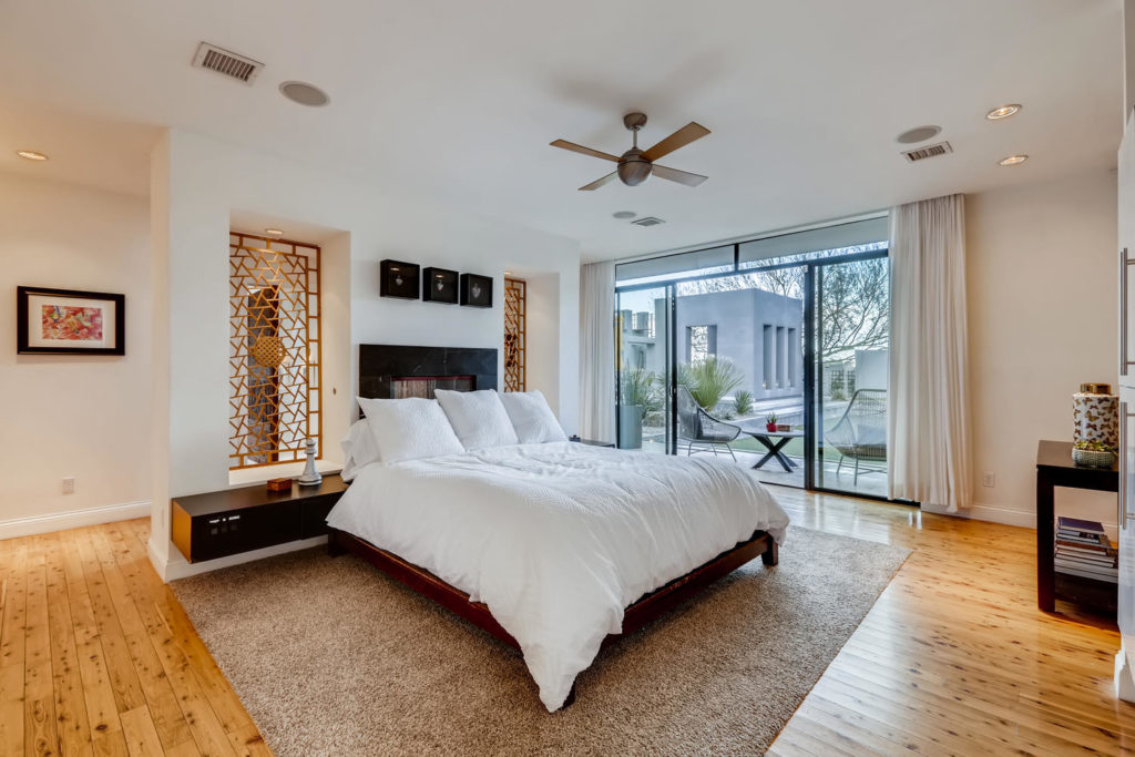 bedroom in modern luxury home