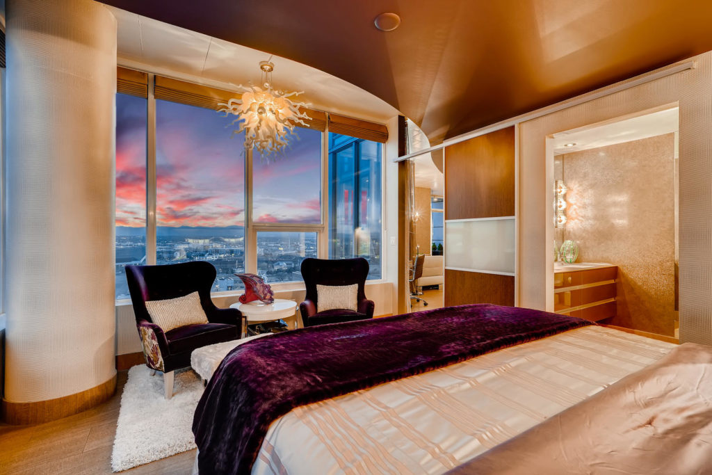 Bedroom in high rise condo