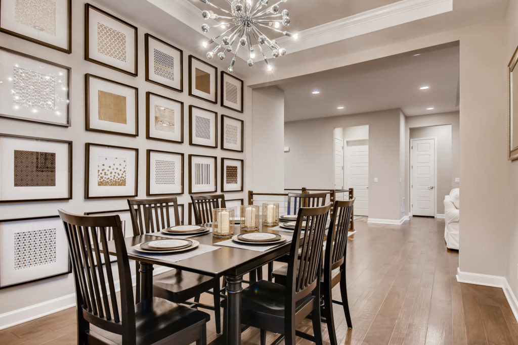 Dining room with gallery wall
