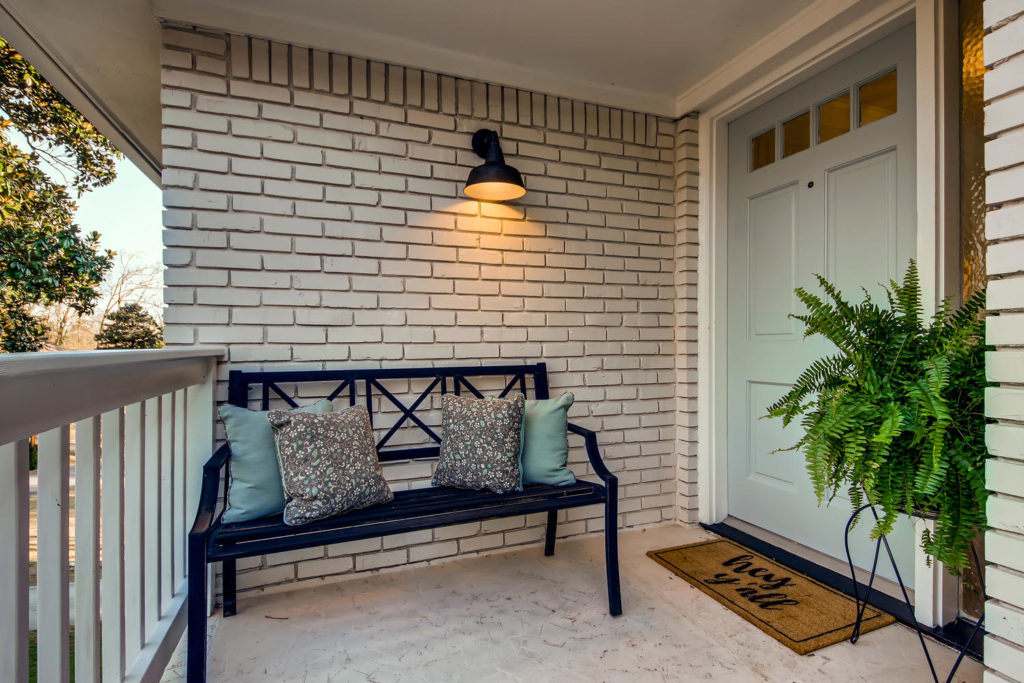 Atlanta front porch with seafoam green door
