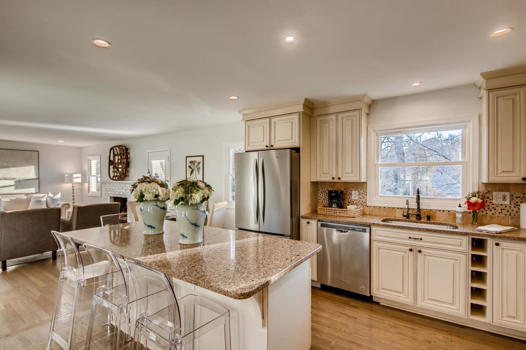 Atlanta kitchen with clear barstools