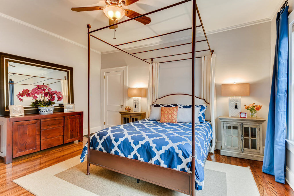 Bedroom with decluttered space
