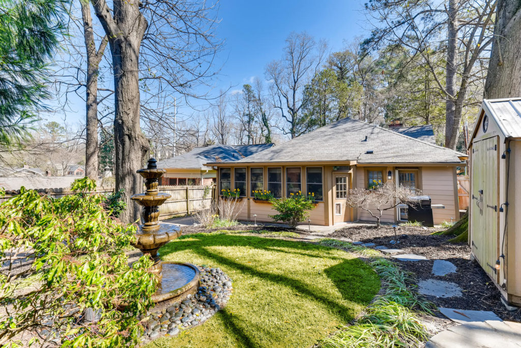 Backyard of Atlanta bungalow home