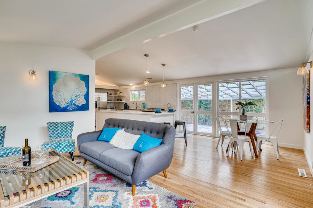Living room with large windows
