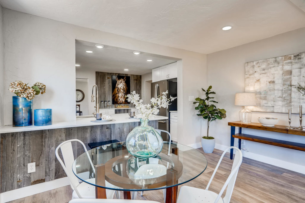 Kitchen table in modern house
