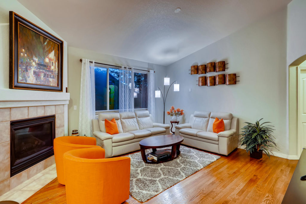 Sitting room with fireplace