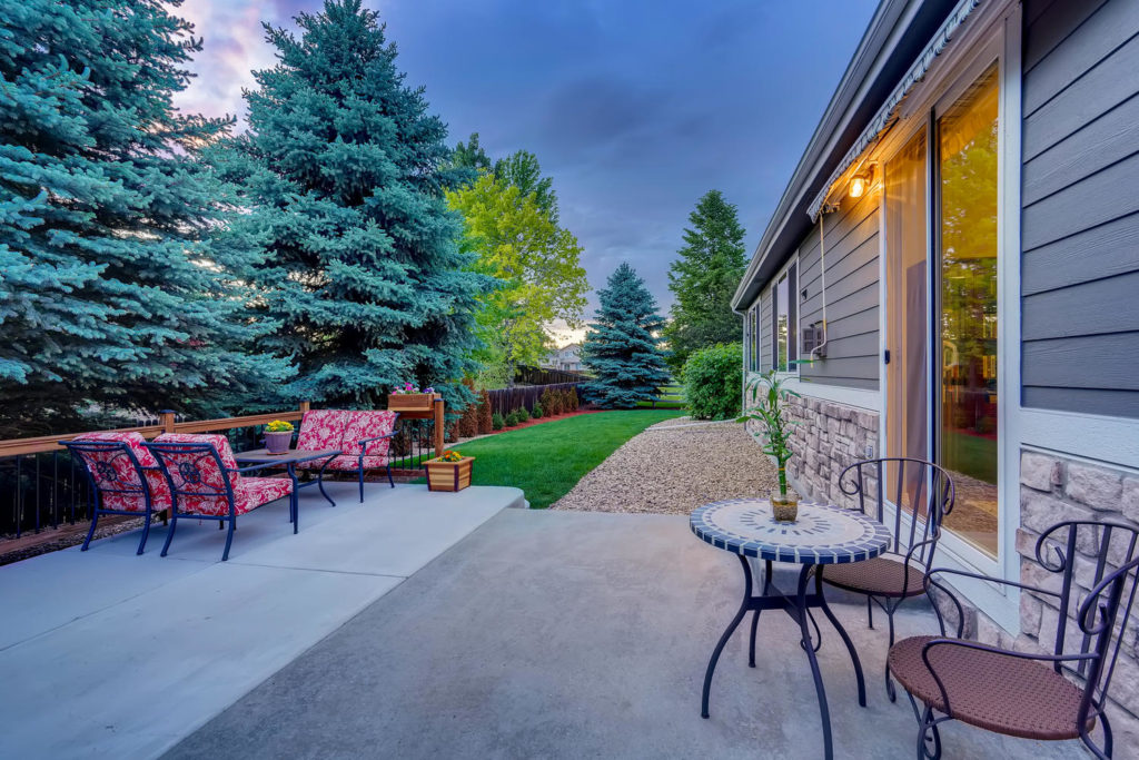 Backyard with trees