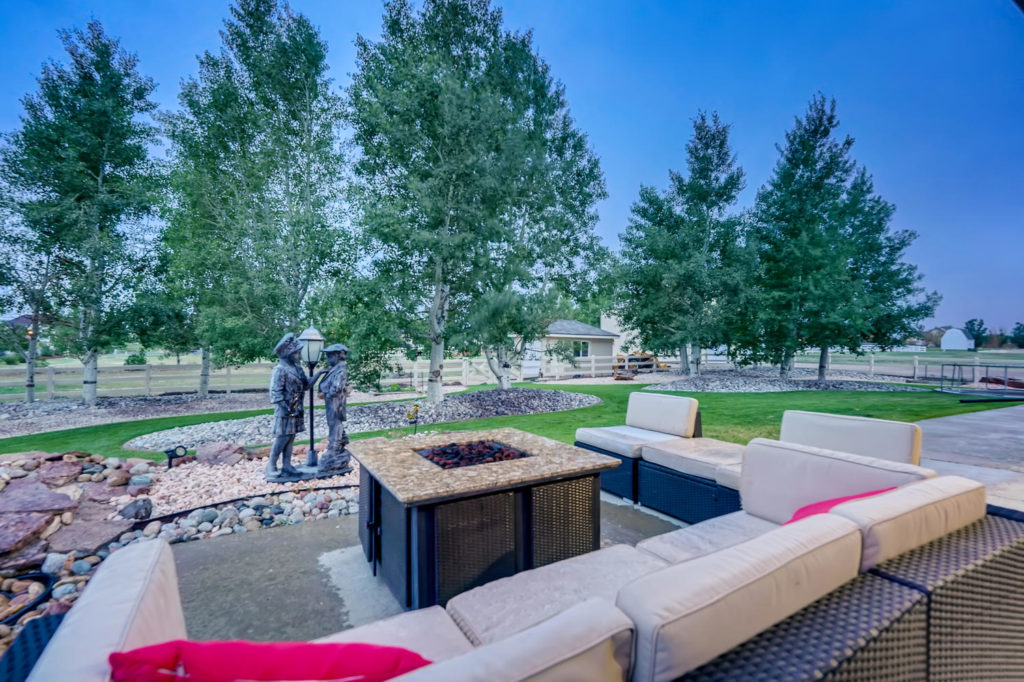 Backyard with fire pit
