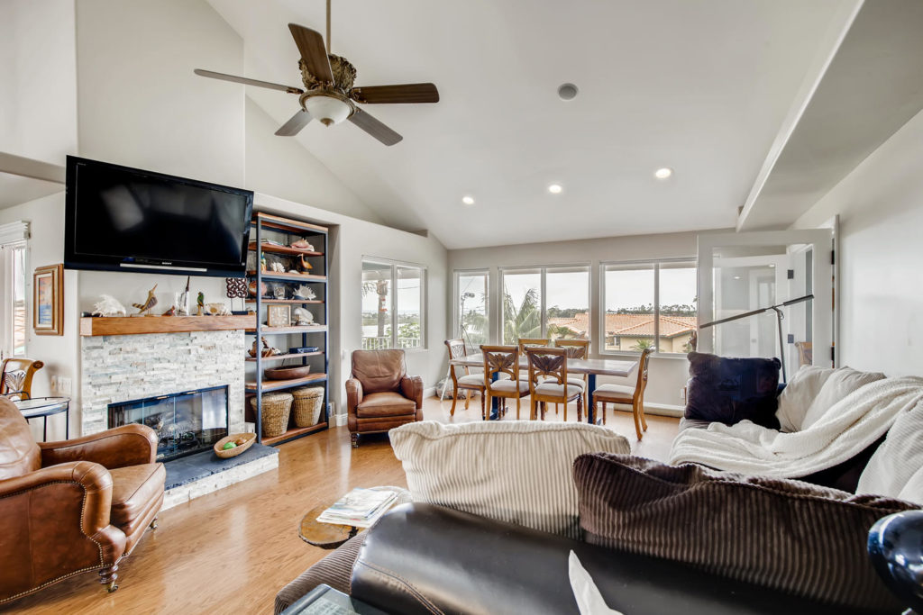living room with fireplace