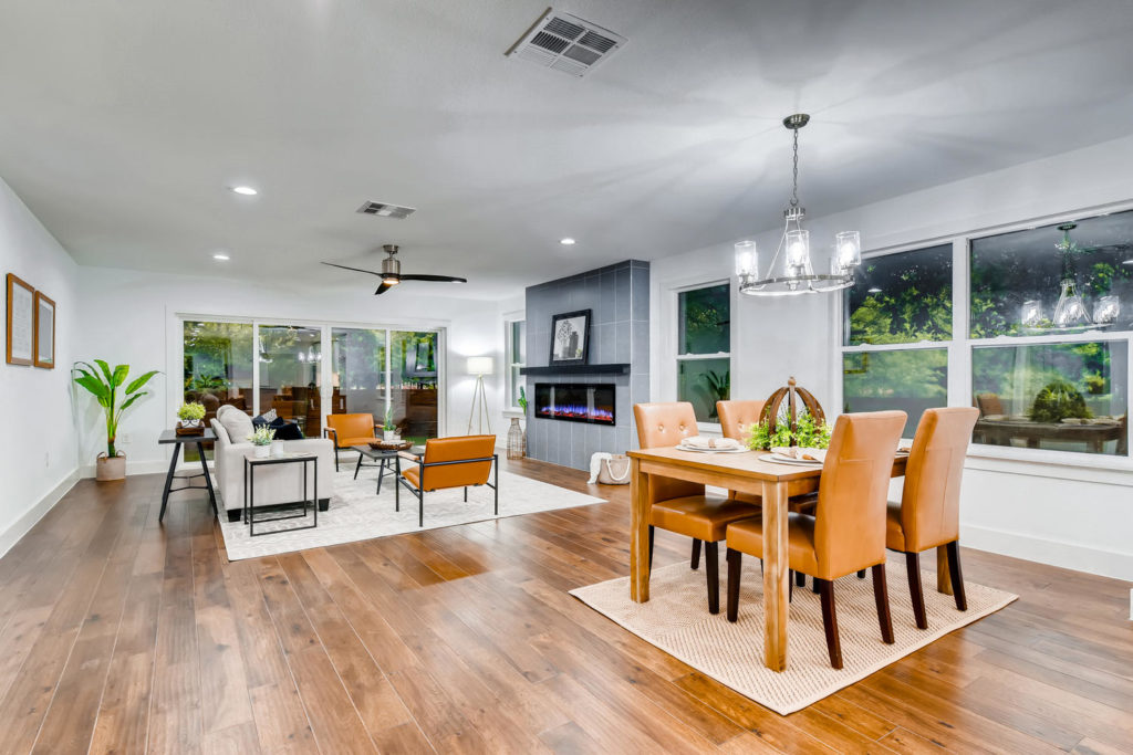 Modern dining and living room