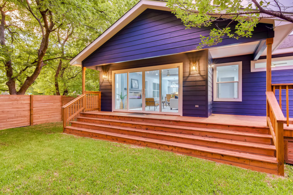 Backyard with porch