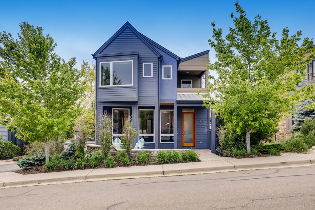 real estate photography - blue house in boulder