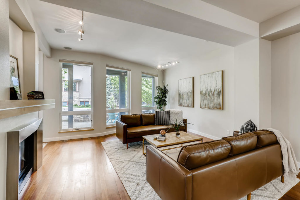 real estate photography - living room in Boulder