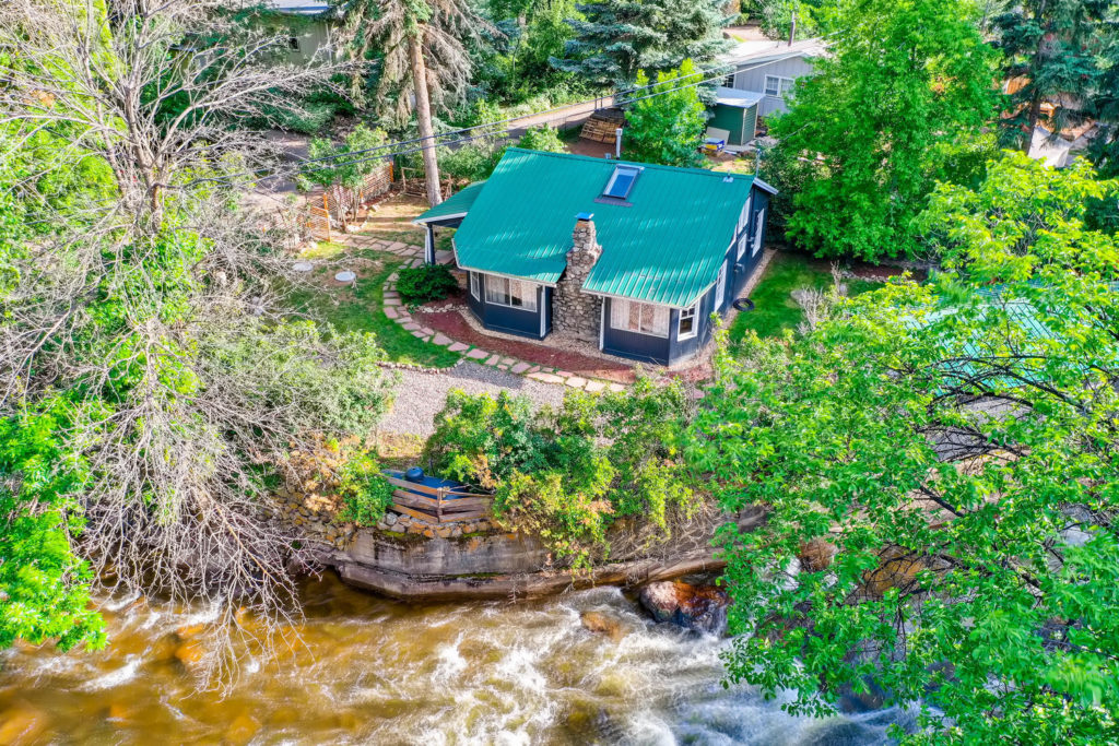 real estate photography - drone river view