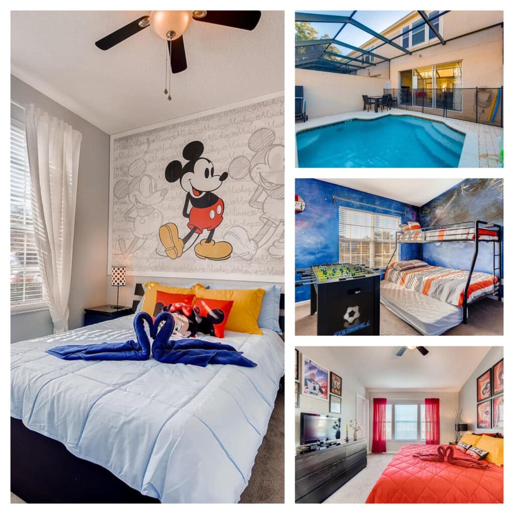 Collage of Disney themed rooms