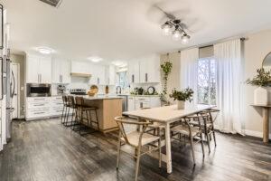 real estate image of organic dining and kitchen by virtuance